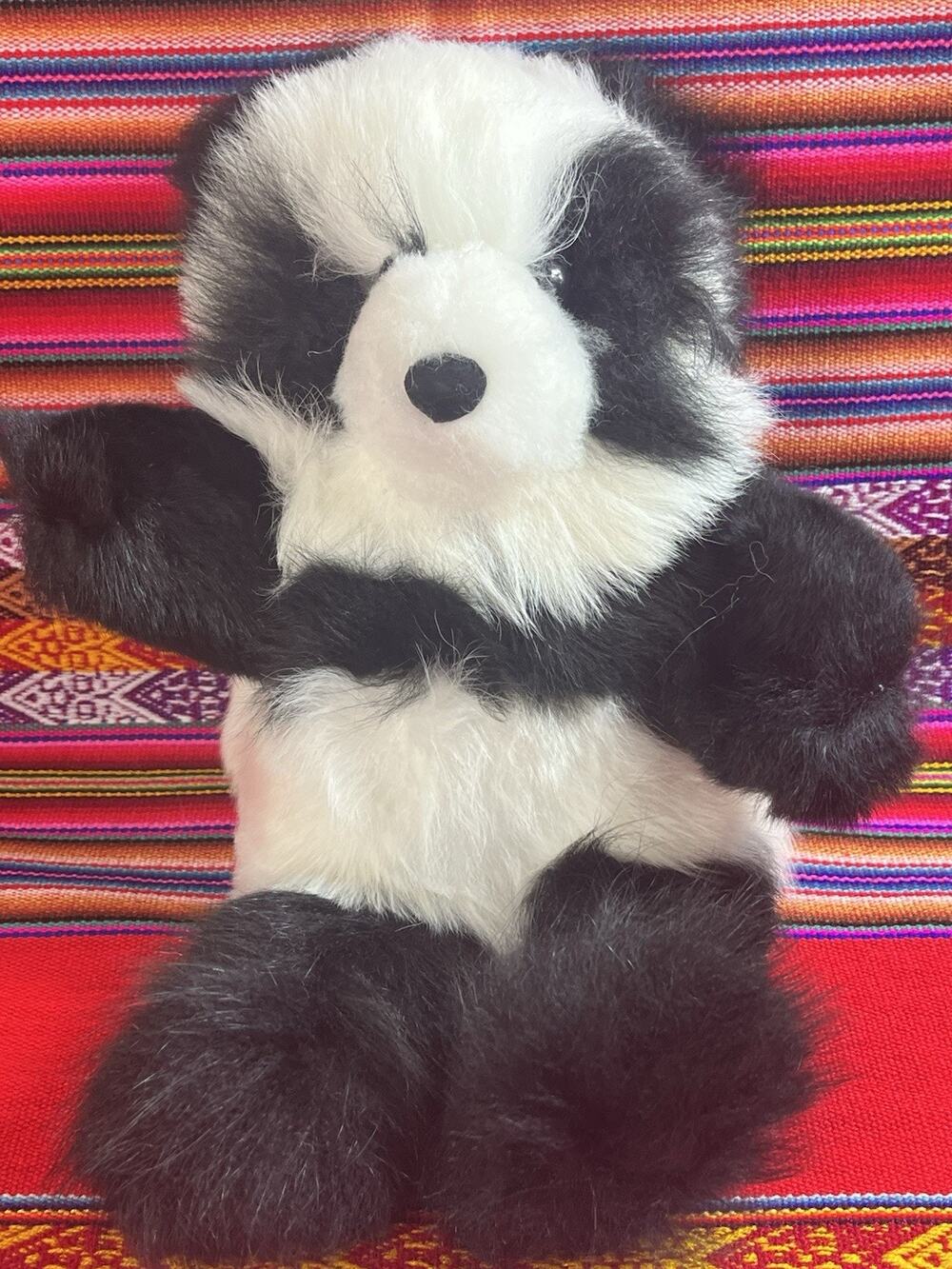 Baby Alpaca Panda Bear Handmade from Peru 12" New